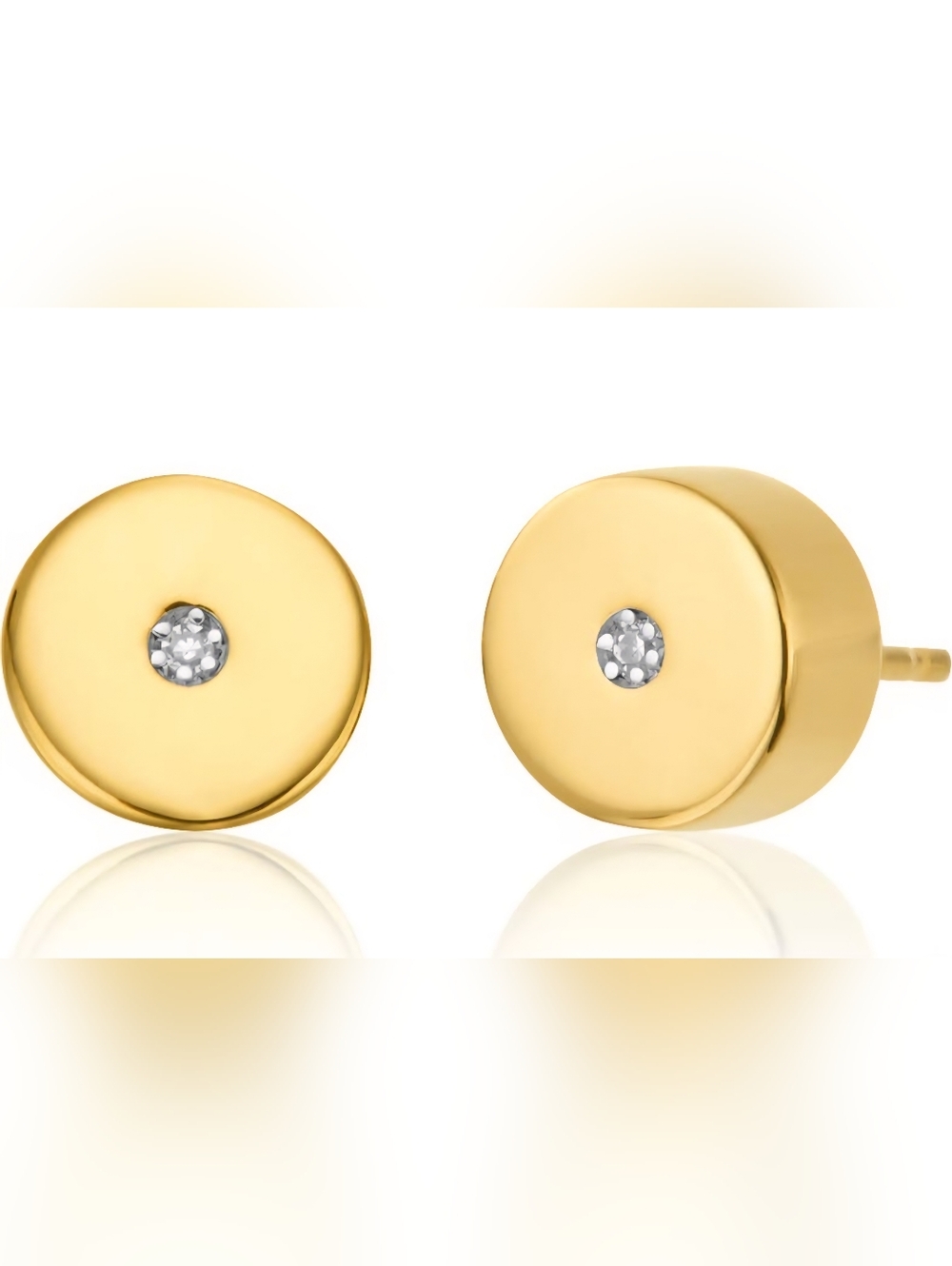 Monica Vinader - Gold Linear Solo Stud Diamond Earrings